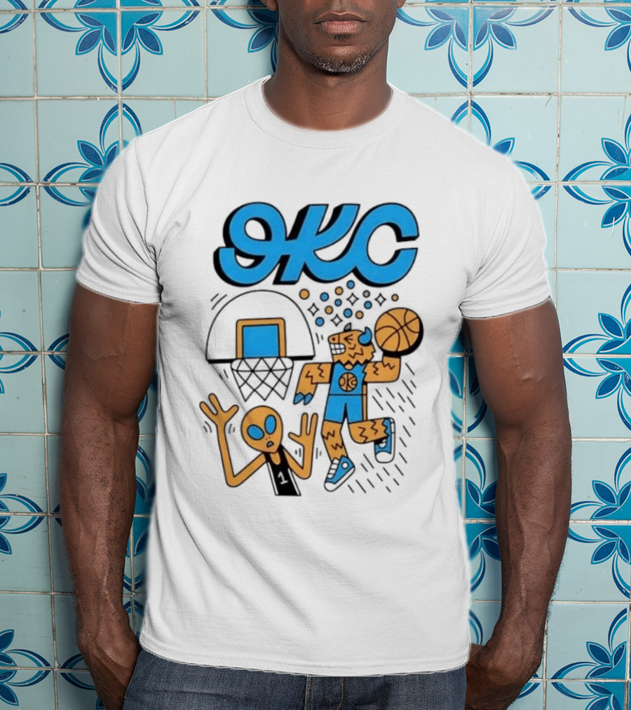 OKC Thunder Rumble Dunk Alien Basketball T-Shirt