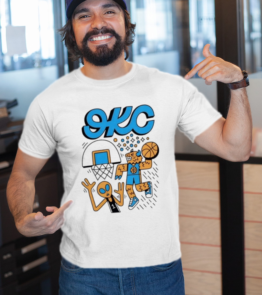 OKC Thunder Rumble Dunk Alien Basketball T-Shirt