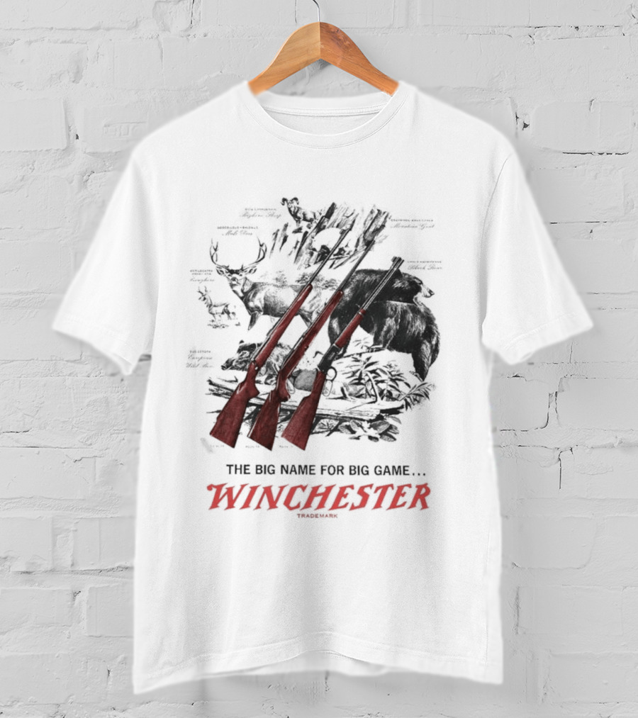 The Big Name For Big Game Winchester Heavyweight Three Rifles T-Shirt