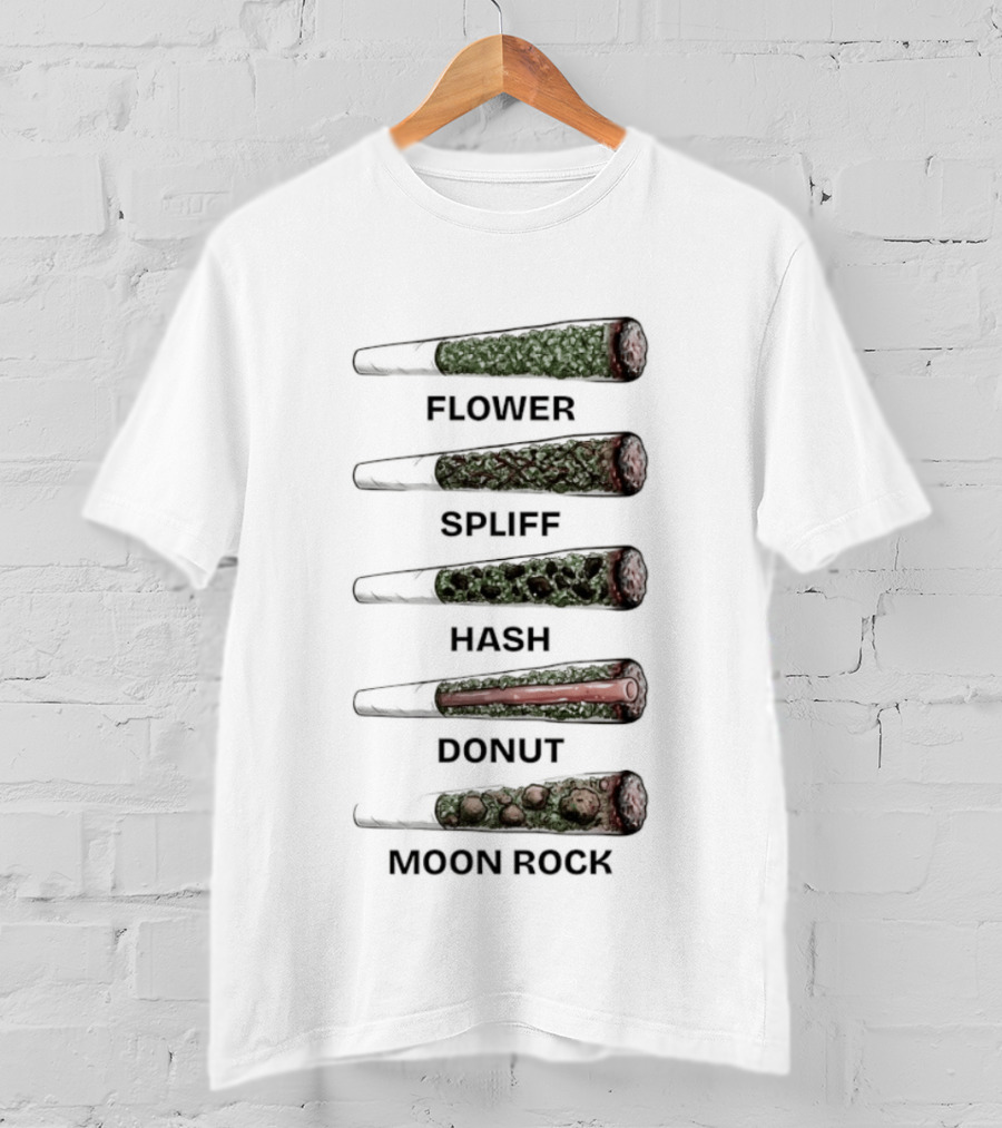 Weed Flower Spliff Hash Donut Moon Rock Smoking Styles T-Shirt