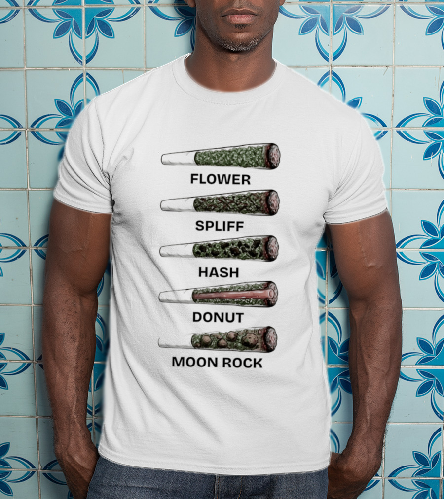 Weed Flower Spliff Hash Donut Moon Rock Smoking Styles T-Shirt
