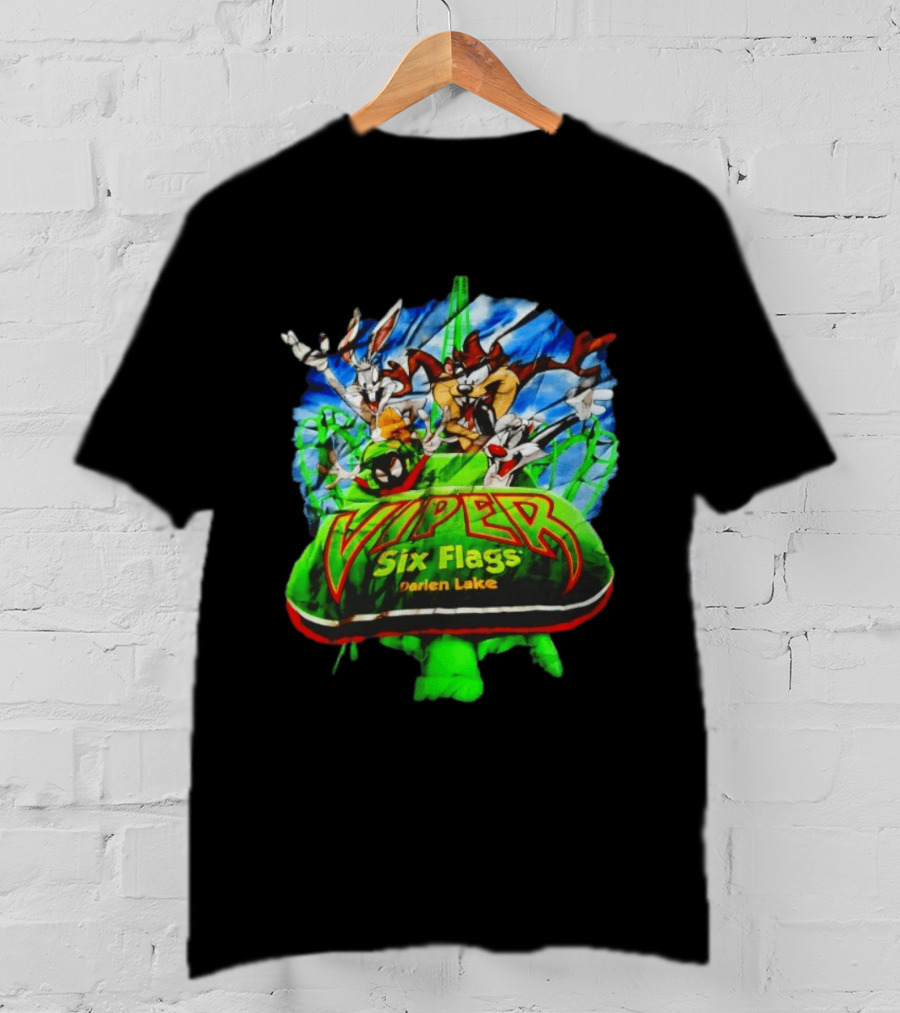 Viper Six Flags Darien Lake Looney Tunes Bugs Bunny Taz Sylvester T-Shirt