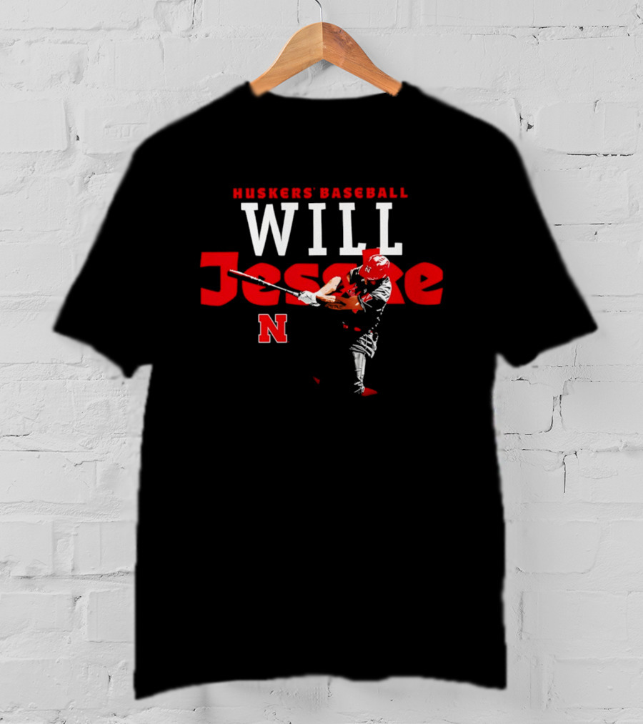 Huskers' Baseball Will Jesske Nebraska N T-Shirt