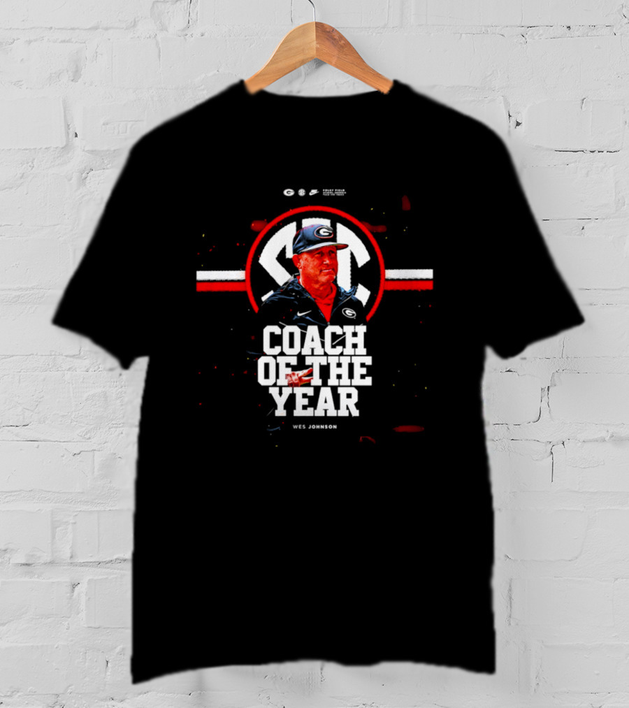 SEC Wes Johnson Coach Of The Year 2026 Georgia Bulldogs T-Shirt