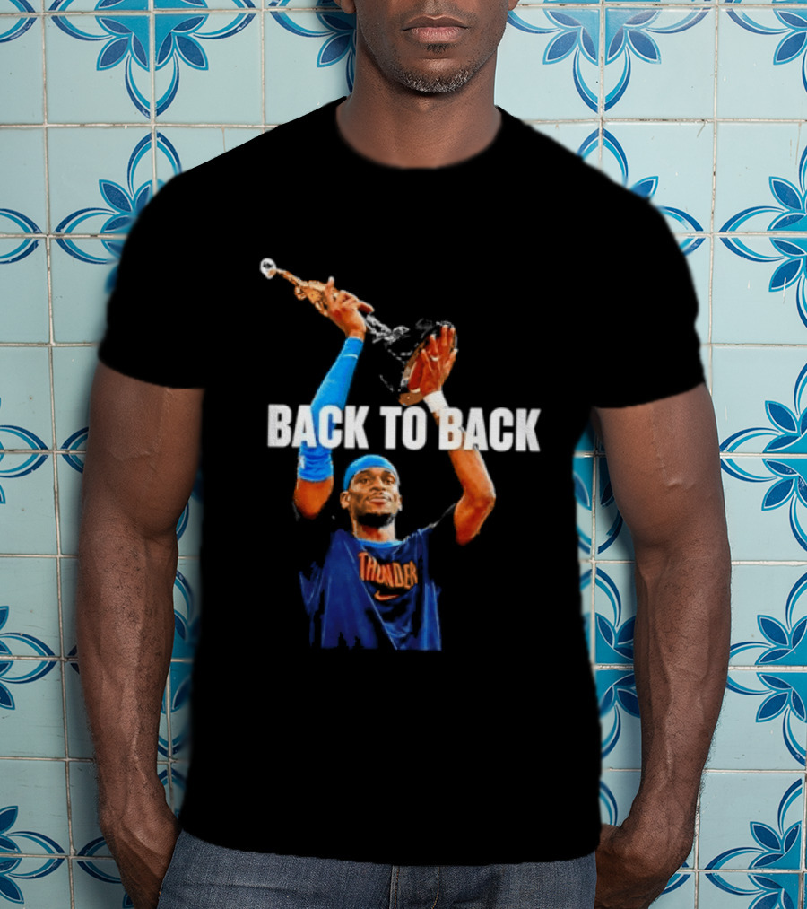 Shai Gilgeous Alexander OKC Thunder Basketball Back To Back T-Shirt
