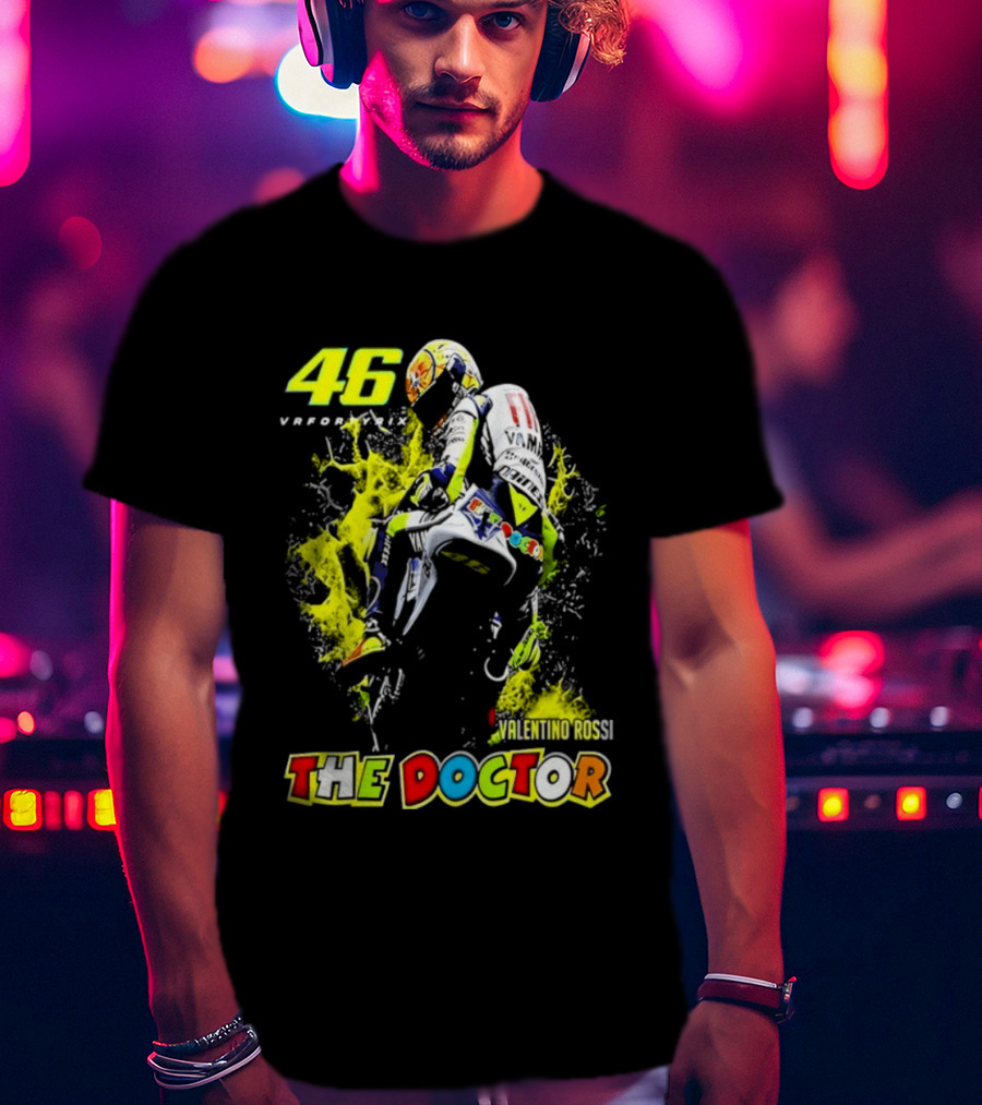Valentino Rossi 46 VR46 The Doctor Motorcycle Racing T-Shirt