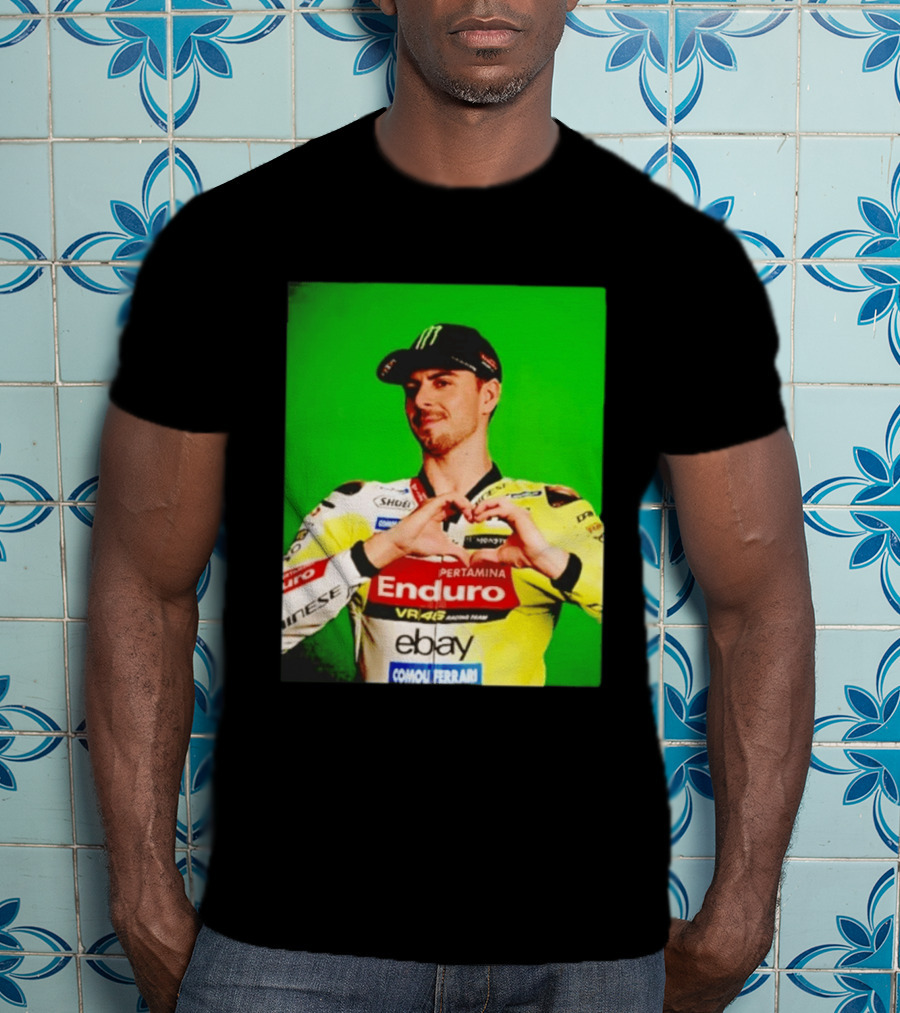 Valentino Rossi Motogp Legend Heart Sign VR46 Enduro Racing Yellow T-Shirt