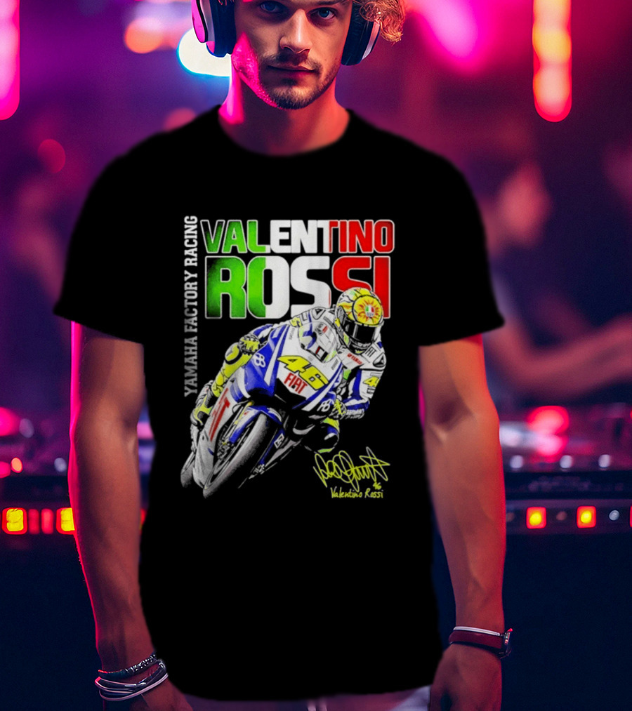 Valentino Rossi Yamaha Factory Racing Motogp Fiat Racing T-Shirt