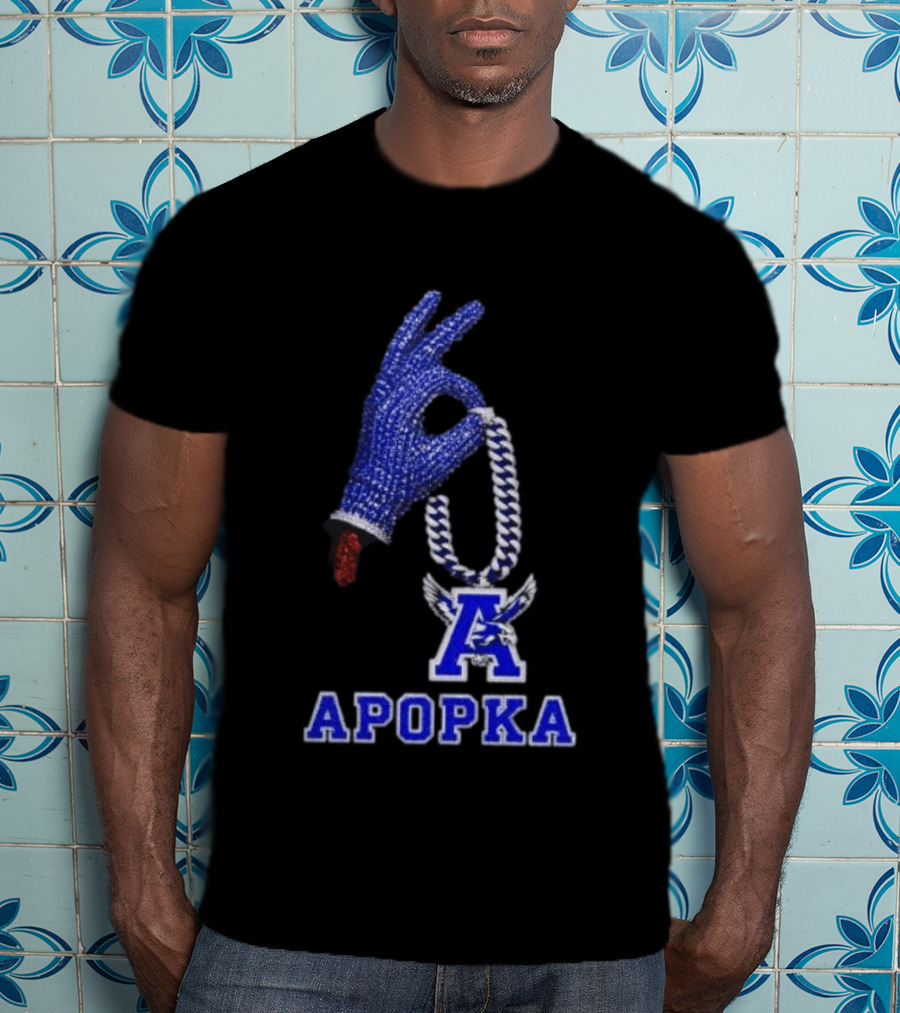 Drake Iceman Apopka Blue Hand Glove Necklace T-Shirt