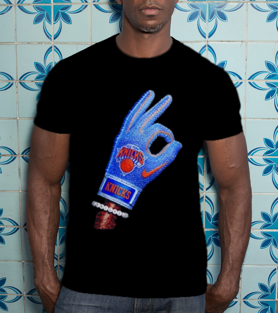 Drake Iceman New York Knicks Hand Glove Basketball T-Shirt