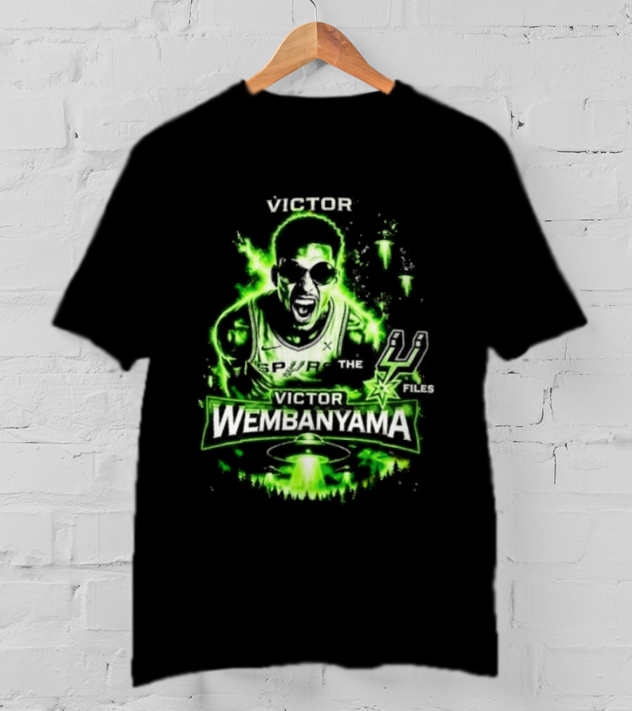 Victor Wembanyama Spurs Alien UFO Basketball 1 21 Timely Files T-Shirt
