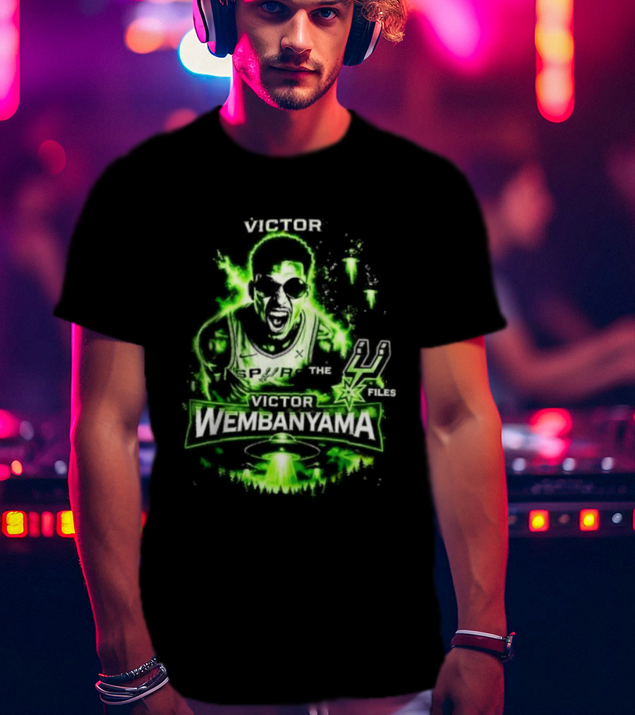 Victor Wembanyama Spurs Alien UFO Basketball 1 21 Timely Files T-Shirt