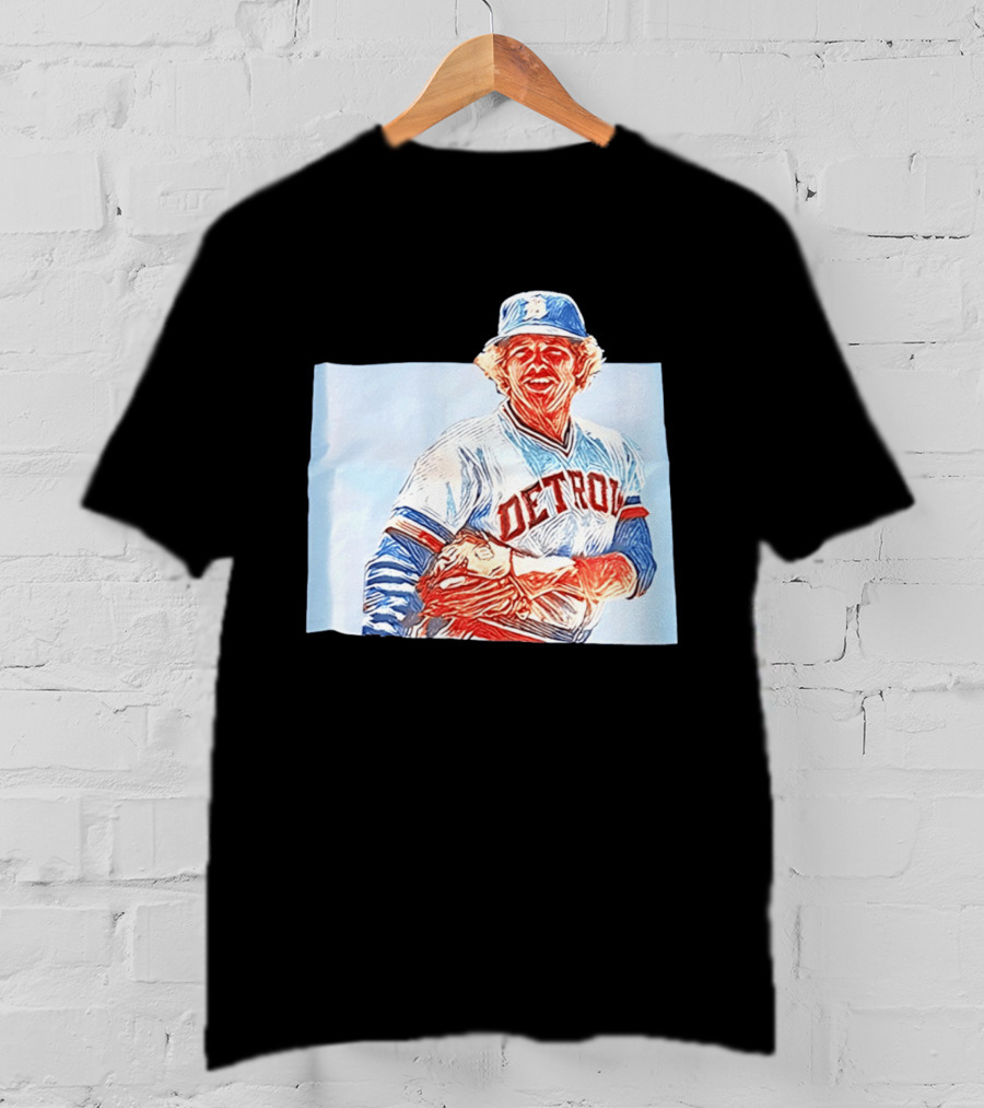 Detroit Tigers Mark Fidrych Vintage Baseball T-Shirt