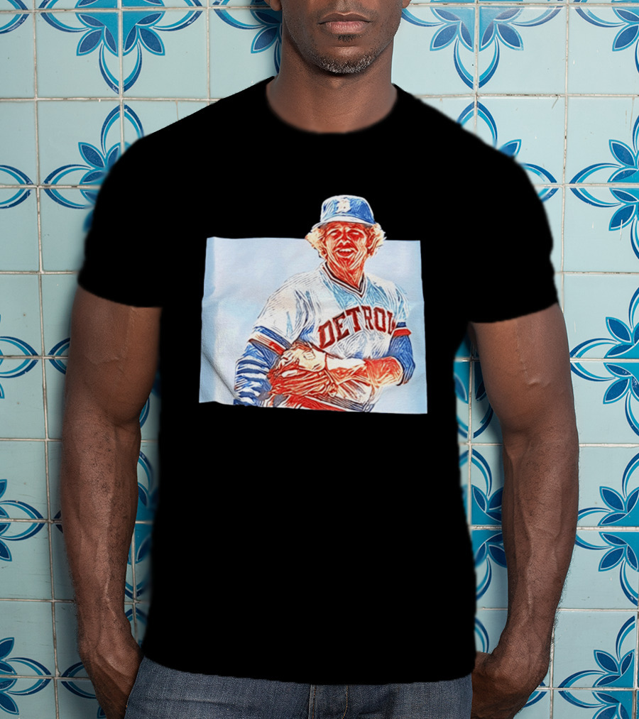 Detroit Tigers Mark Fidrych Vintage Baseball T-Shirt