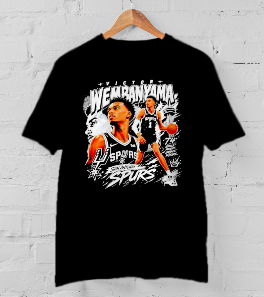 Victor Wembanyama Spurs Basketball Skills Impact 74 T-Shirt