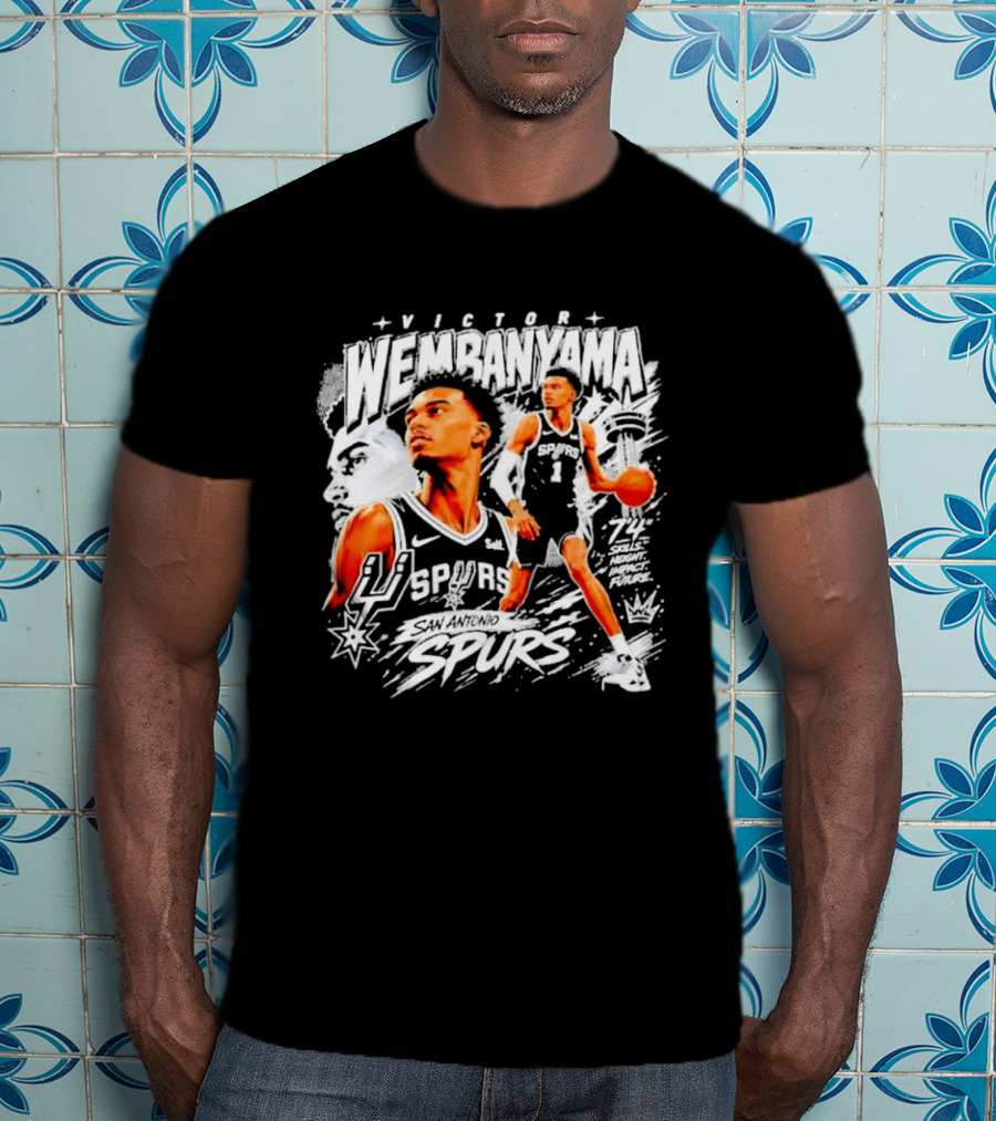 Victor Wembanyama Spurs Basketball Skills Impact 74 T-Shirt