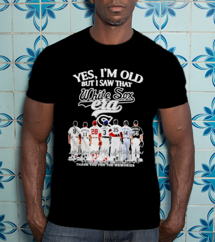 Yes I'm Old But I Saw That White Sox Era Players Skyline T-Shirt