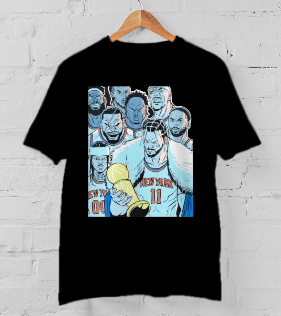 New York Knicks 2026 Invincible Indefensible Trophy Comic Style Basketball Team T-Shirt