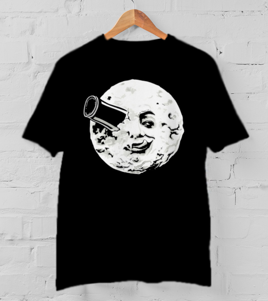 A Creamy Trip To The Moon Face Icon Rocket Classic Vintage Movie Scene T-Shirt