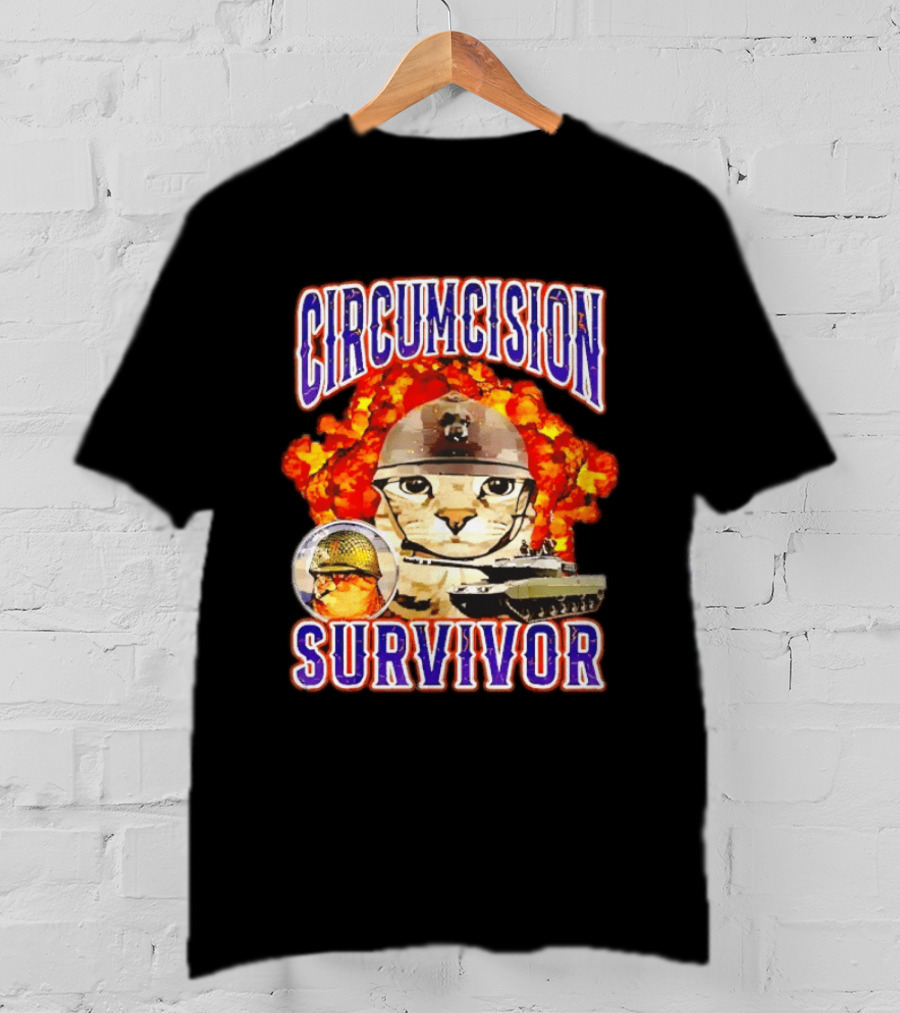 Circumcision Survivor Cat Explosion Tank Helmet T-Shirt