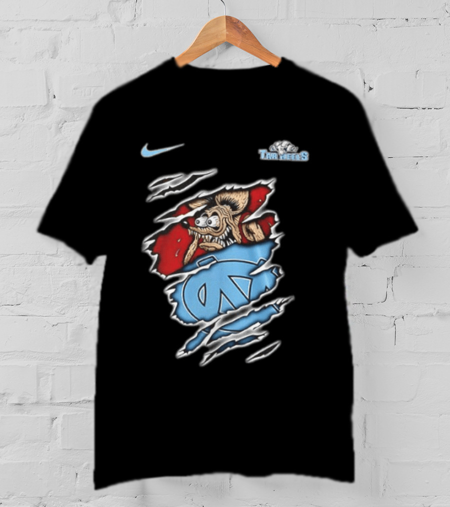 Nike North Carolina Tar Heels NCAA Rat Fink Built To Not To Bow Blue White T-Shirt