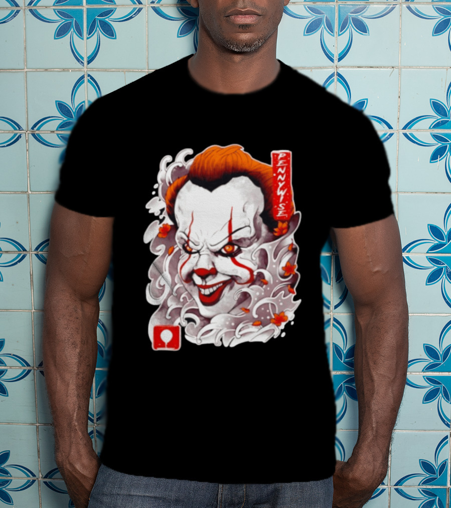 Pennywise Creepy Clown Big Head Horror It Movie Iconic Scary Face Balloon T-Shirt