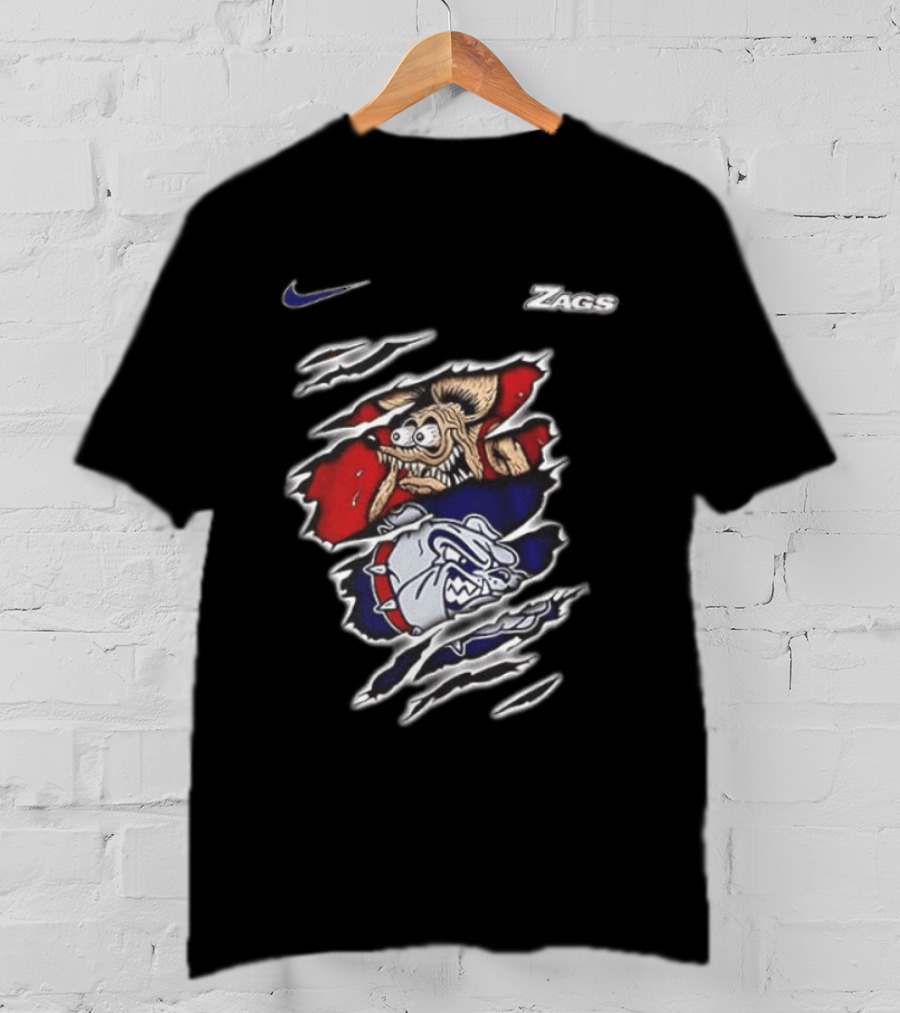 Gonzaga Bulldogs Rat Fink Nike Zags Built Not To Bow T-Shirt