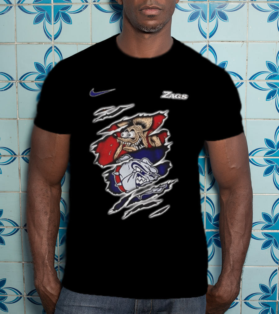 Gonzaga Bulldogs Rat Fink Nike Zags Built Not To Bow T-Shirt