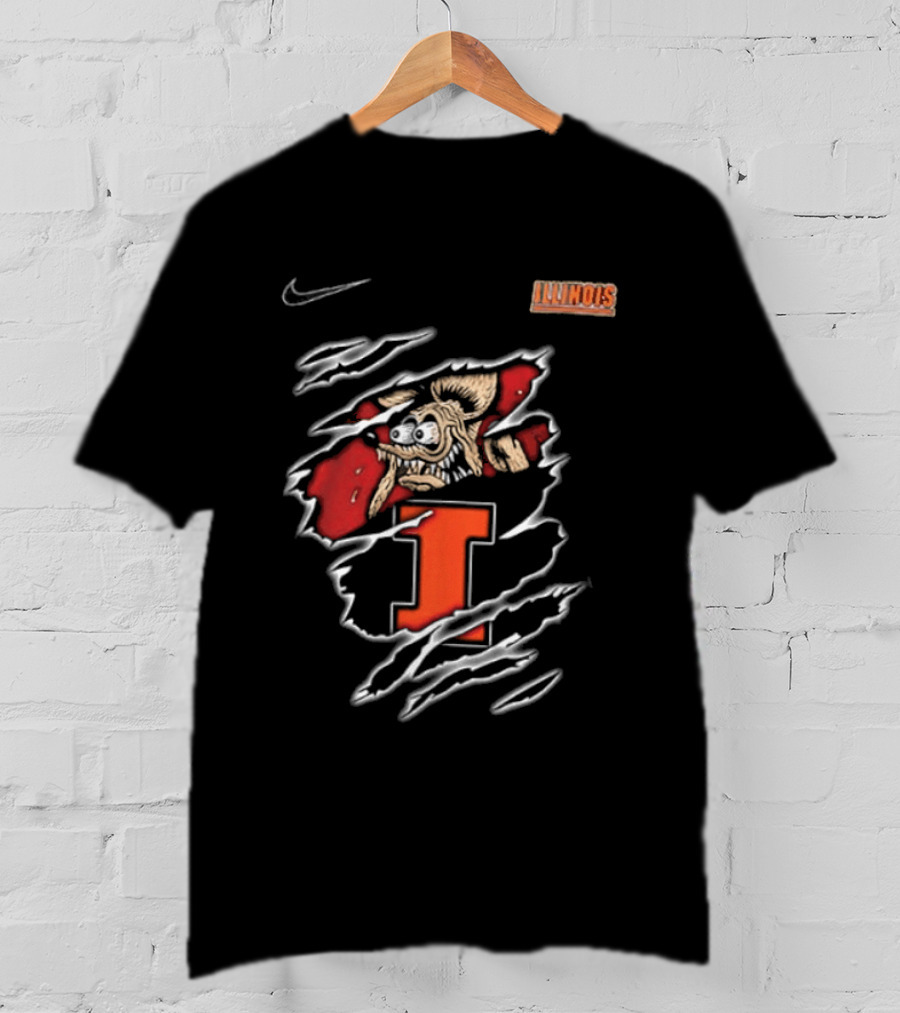 Nike Illinois Fighting Illini Rat Fink Built Not To Bow NCAA T-Shirt
