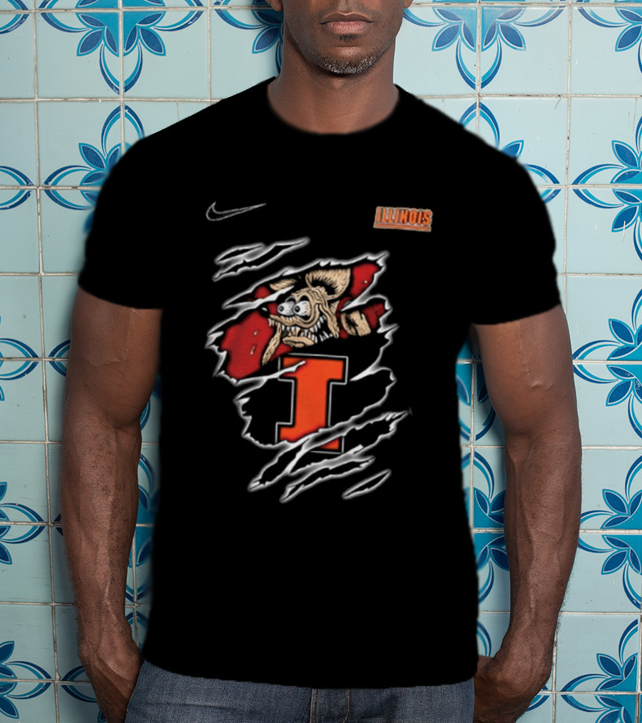 Nike Illinois Fighting Illini Rat Fink Built Not To Bow NCAA T-Shirt