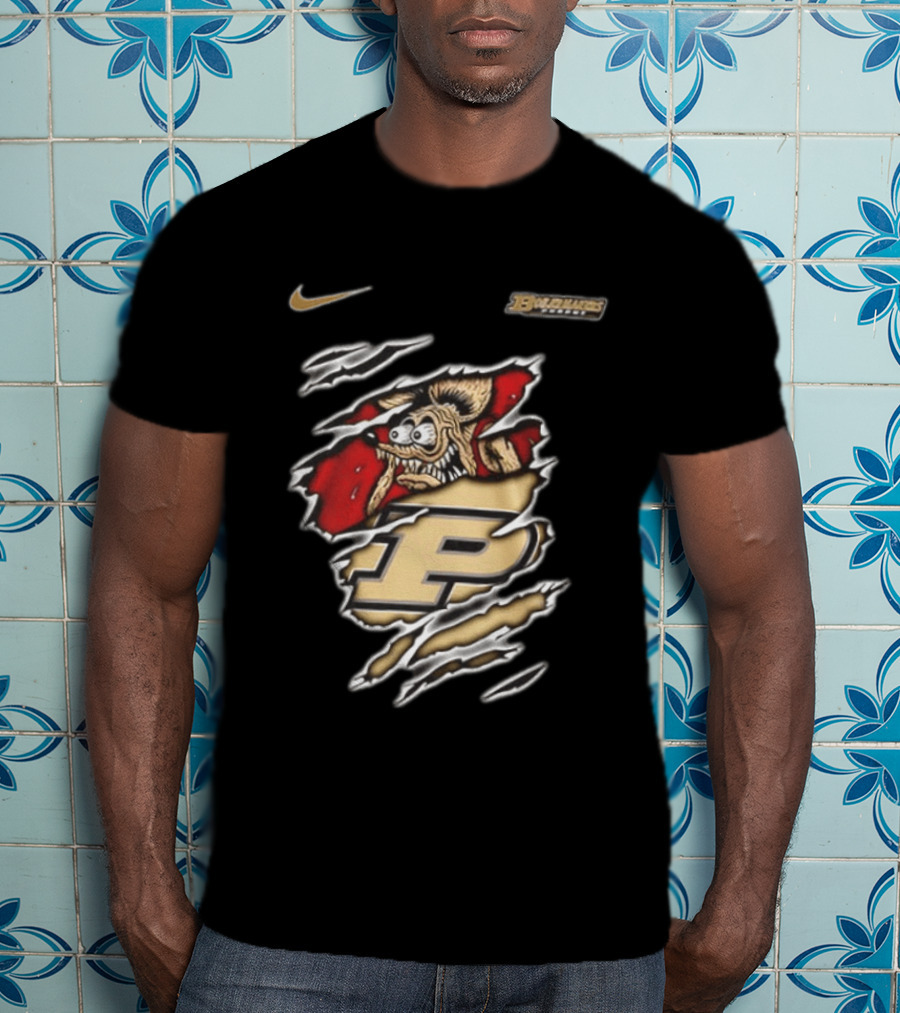 Nike Purdue Boilermakers Rat Fink Graphic NCAA Built To Not Bow T-Shirt
