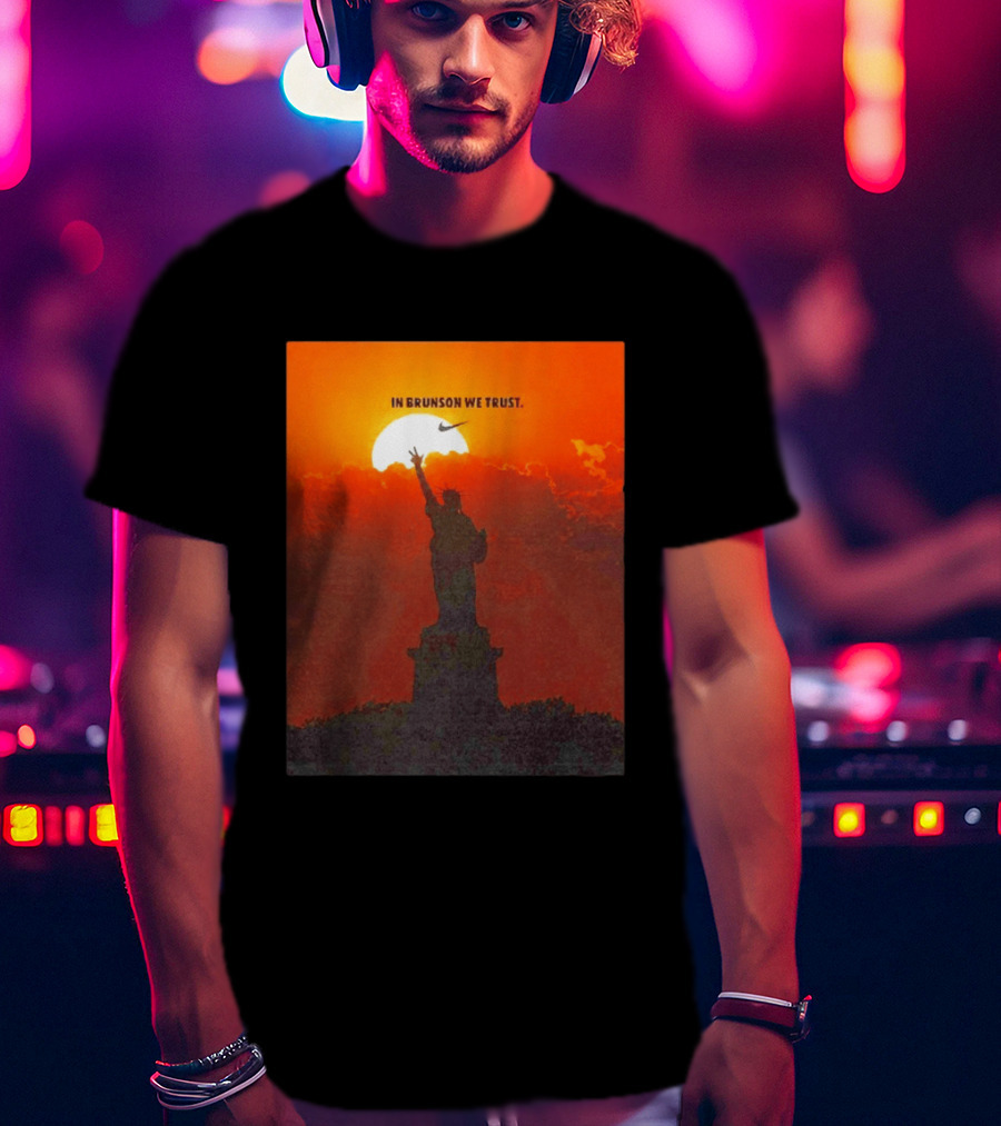 In Brunson We Trust New York Knicks Nike Liberty Sunset T-Shirt