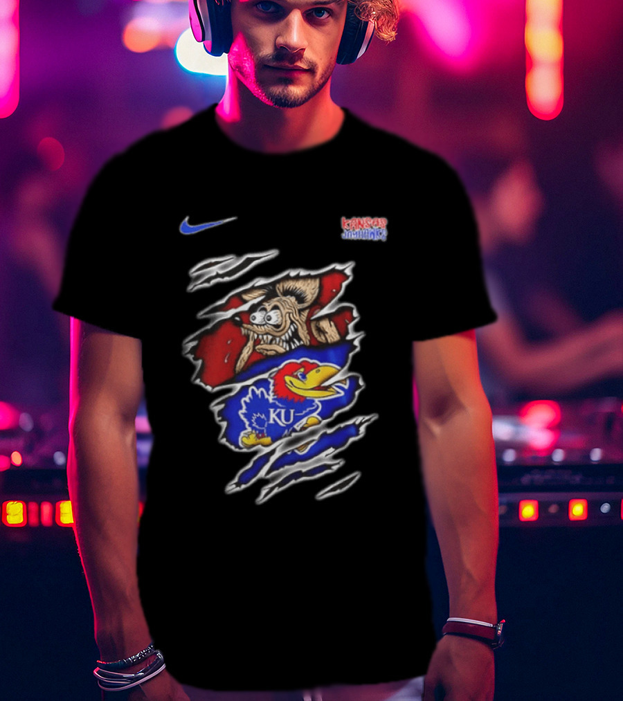 Kansas Jayhawks NCAA Nike Rat Fink Built To Not Bow KU Jayhawk T-Shirt