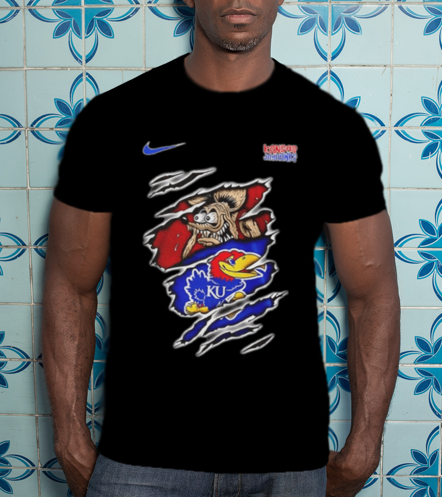 Kansas Jayhawks NCAA Nike Rat Fink Built To Not Bow KU Jayhawk T-Shirt