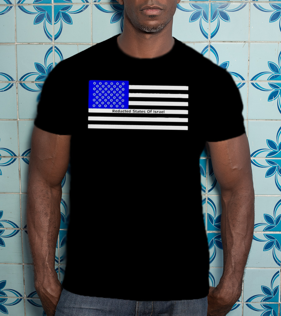Redacted States Of Israel Flag With Stars And Stripes T-Shirt