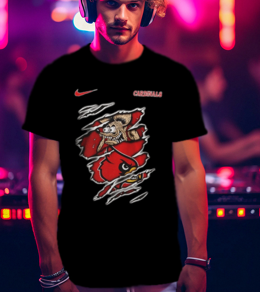 Nike Louisville Cardinals NCAA Rat Fink Built To Not Bow T-Shirt
