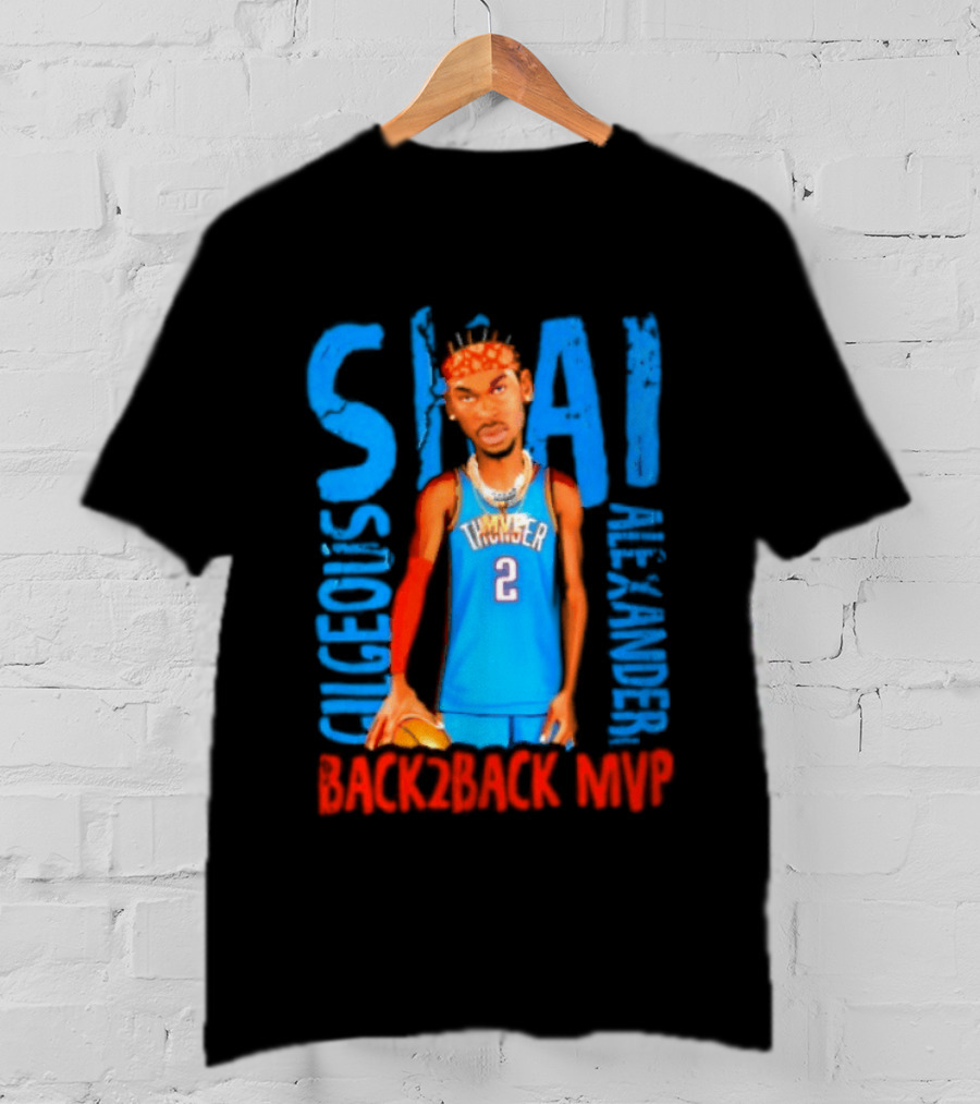 Shai Gilgeous Alexander Back 2 Back MVP Oklahoma City T-Shirt