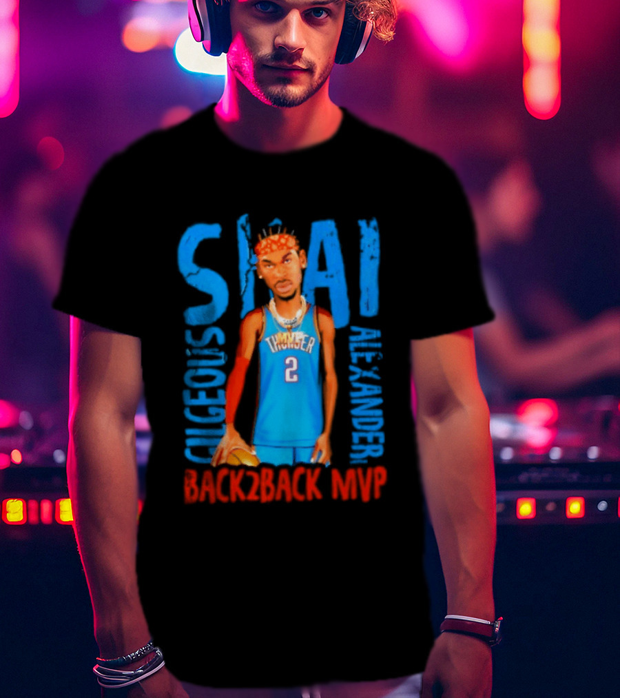 Shai Gilgeous Alexander Back 2 Back MVP Oklahoma City T-Shirt