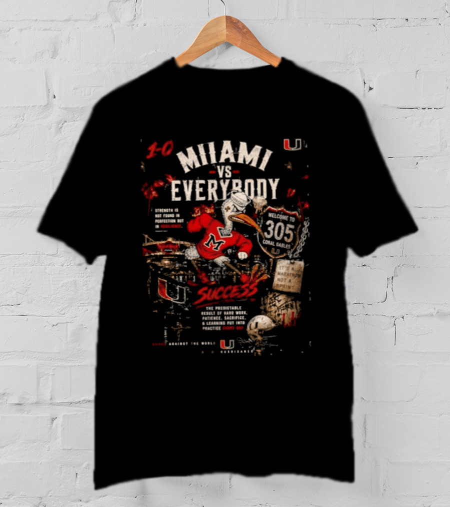 Miami Hurricanes 30 Vs Everybody 305 Swoosh Sebastian The Ibis Not A T-Shirt