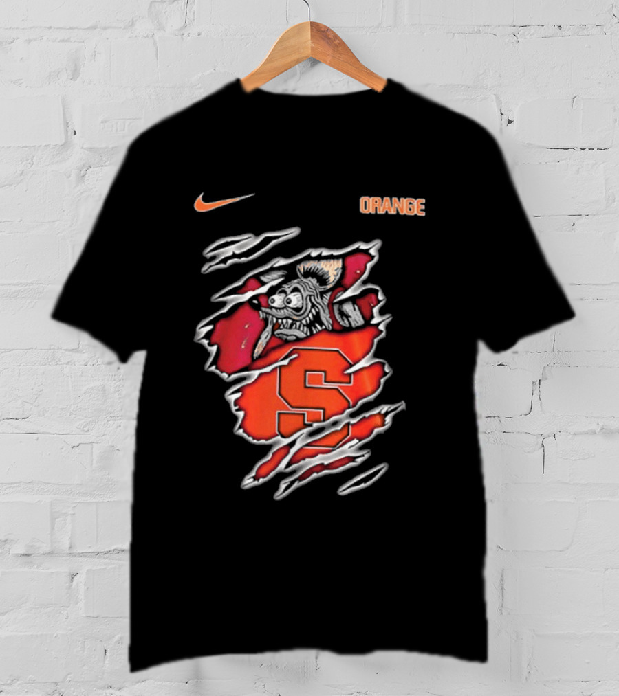 Nike Syracuse Orange S Logo Rat Fink Built To Not Bow T-Shirt