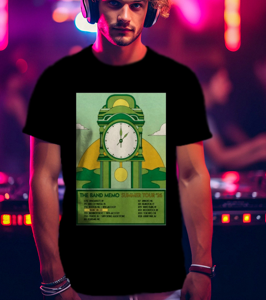 The Band Memo Summer Tour 2026 Amagansett King Of Prussia Boston Washington Missoula Portland Amherst Killington Woodstock Toronto Asbury Park T-Shirt