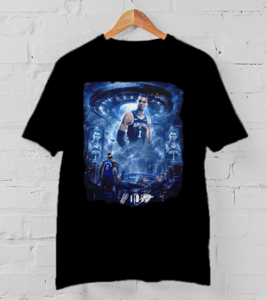 Victor Wembanyama Spurs Vs OKC Thunder Epic Double Overtime Showdown Game 1 T-Shirt