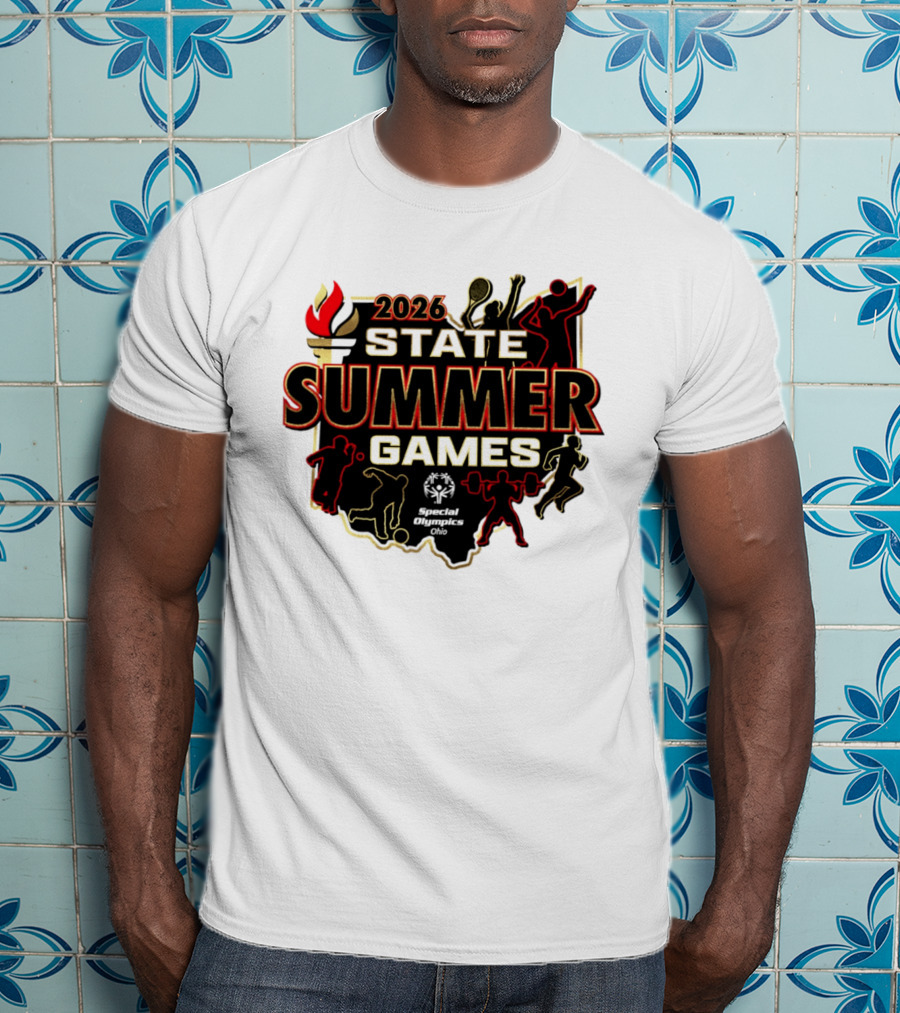 2026 State Summer Games Athletic Silhouettes And Torch T-Shirt