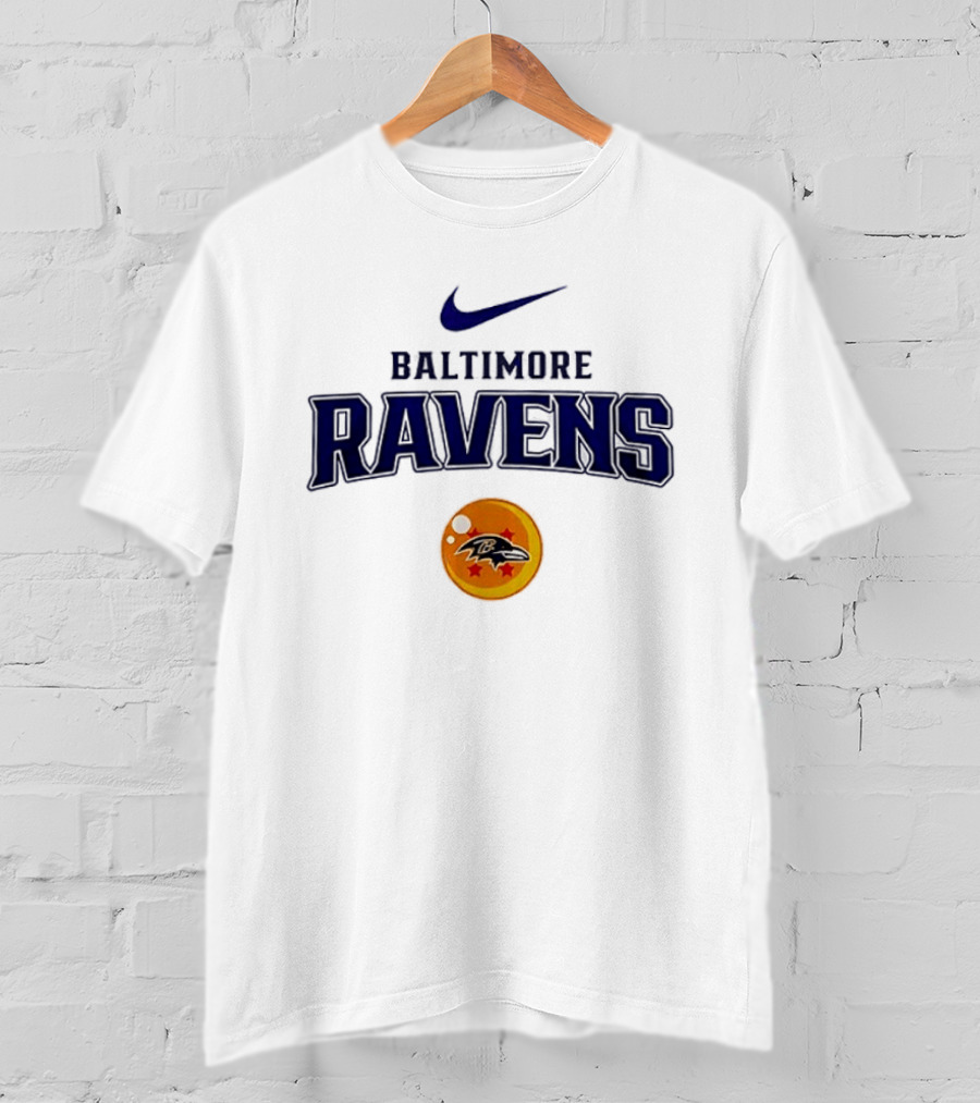 Baltimore Ravens Nike Dragon Ball Z Collaboration With Goku Capsule T-Shirt