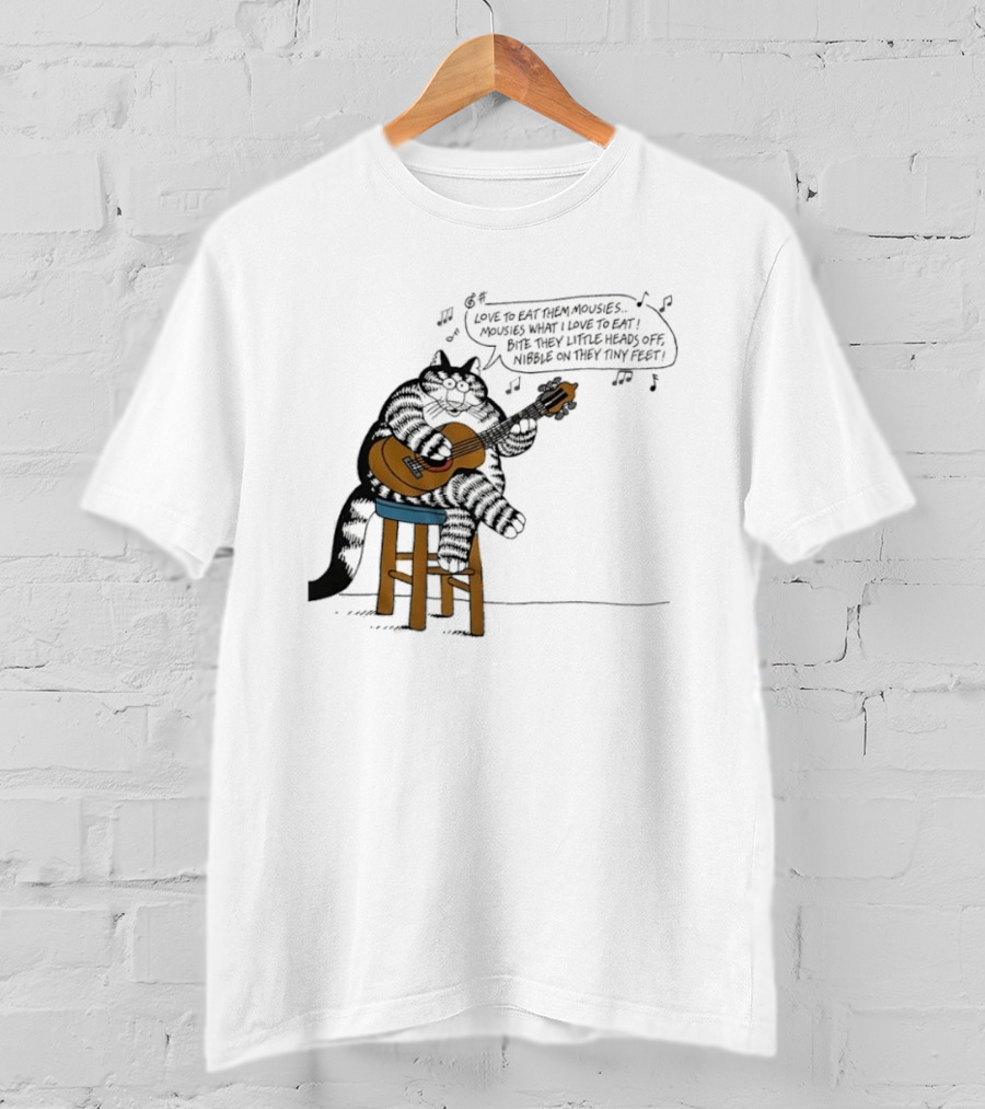 Cat Cartoon Love To Eat Them Mousies Bite Their Little Heads Off Melody T-Shirt