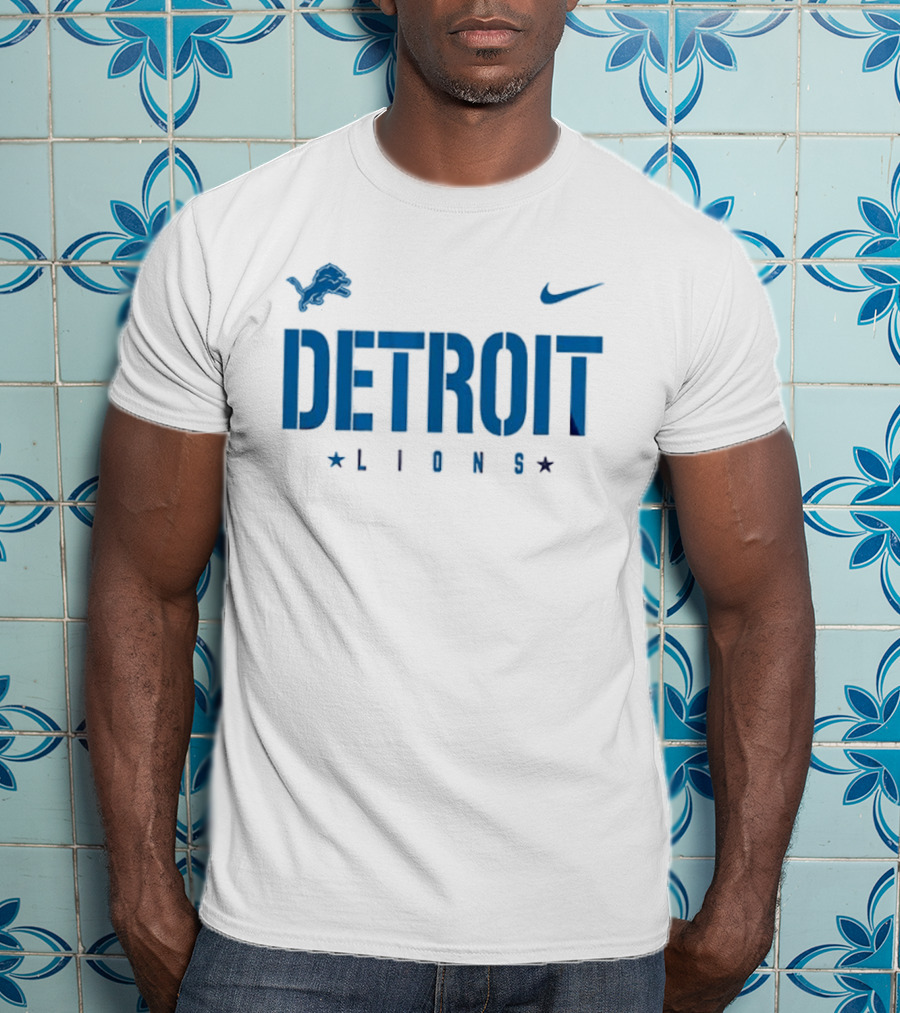 Detroit Lions Nike Collaboration With Star Accents T-Shirt