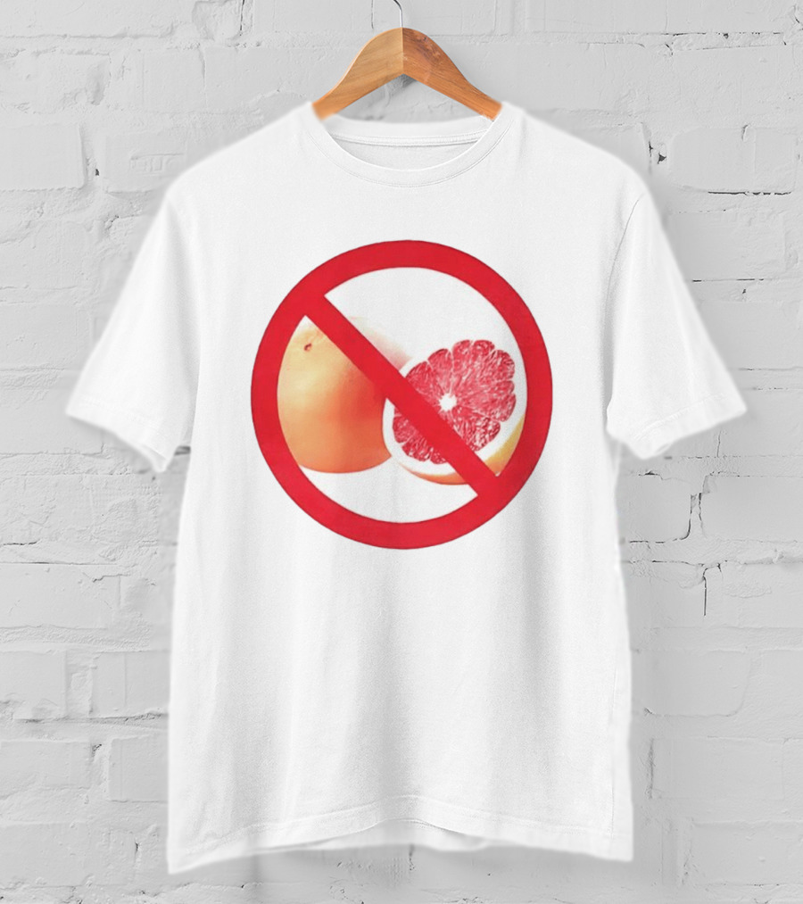 Grapefruit Prohibition Medical Alert Symbol Drug Interaction Caution T-Shirt