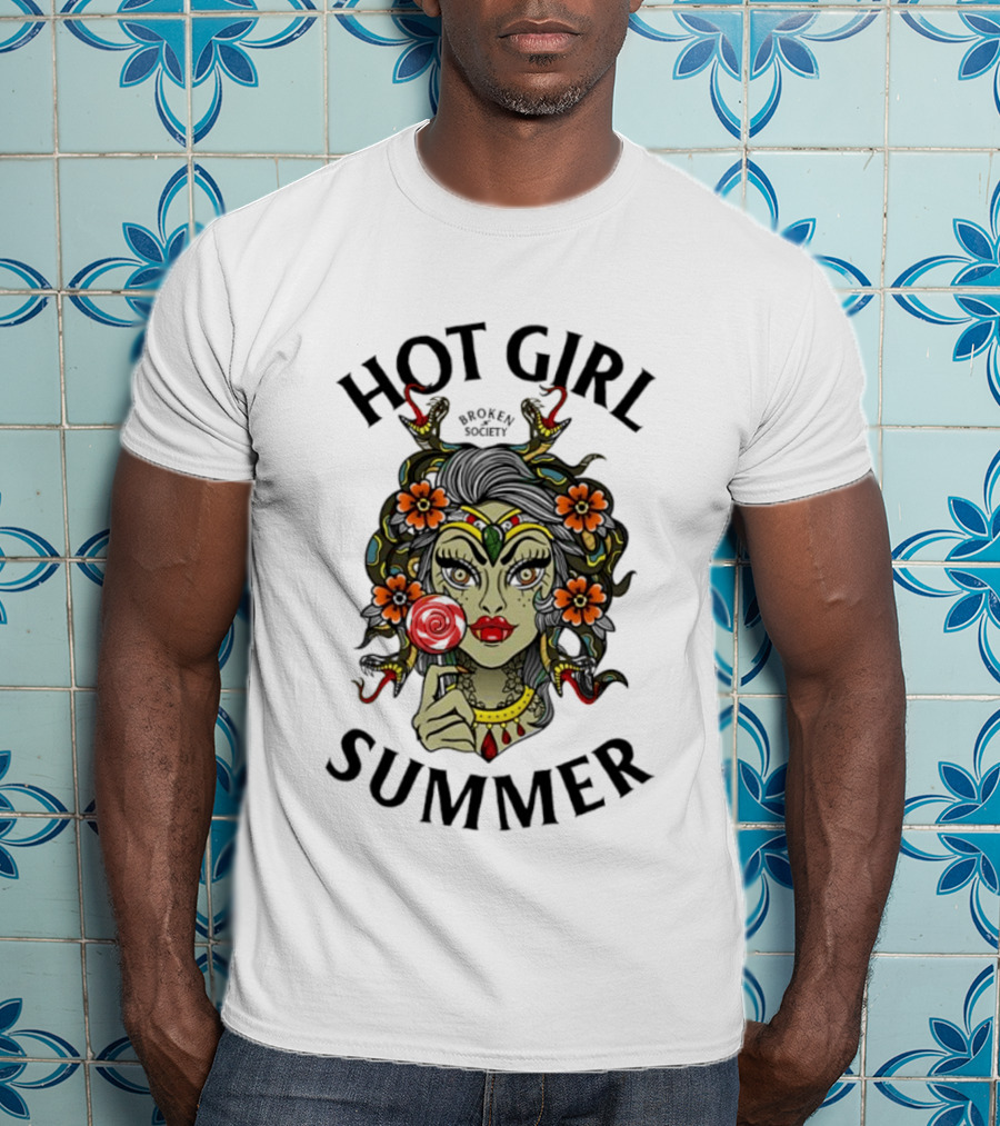 Hot Girl Summer Broken Society Tattoo Art Flowers T-Shirt