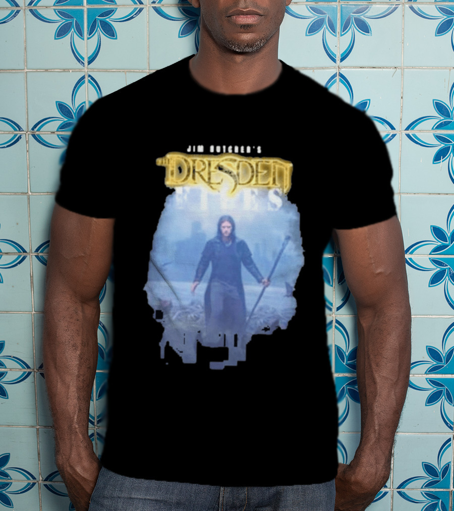 Jim Butcher's Dresden Files Man Holding Staff T-Shirt