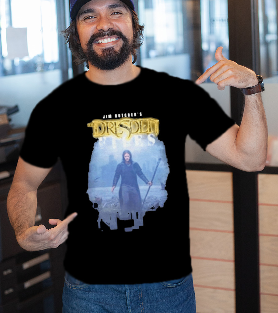 Jim Butcher's Dresden Files Man Holding Staff T-Shirt